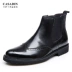 Brock Chelsea ủng nam mắt cá chân bằng da retro ngắn ủng Anh gió đầu lớp da Giày Baroque - Giày ống giày nam lacoste Giày ống