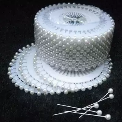 White pearlescent needle pin bead pearl pin positioning needle disc needle cross stitch bead Pearl fixed needle