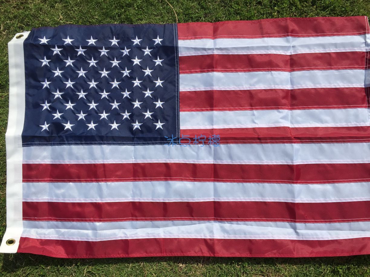 国旗　90cm×1m35cm 4号美国刺绣旗星条旗牛津布料美国国旗90*150cm3*5FT USA FLAG