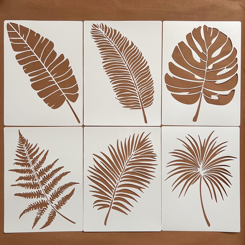 Large Coconut Leaf Creative Graphic Wall Art Tropical Plant Art Painting Spray Paint Doodle Template Ruler Large Coconut Leaf Creative Graphic Wall Art Tropical Plant Art Painting Spray Paint Doodle Template Ruler