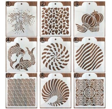 Spray Flowers Mold Hollowed-out Painting Cake Bread Sprinkling Powder Mat Pattern Candy Powder Griddle Mold Snack Baking Tool Material