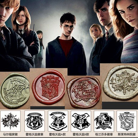 Five years 8 classes Harry Potter fire lacquer seal bronze head Hogwarts seal Harry school emblem New 057