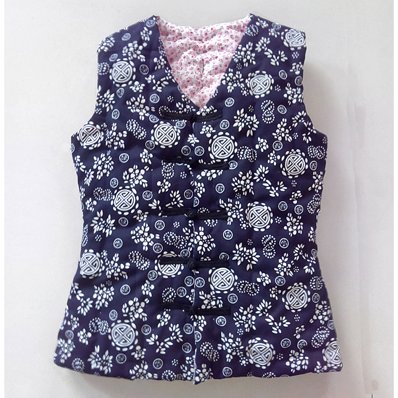 Áo vest nữ cotton mới gió quốc gia vai đông bắc hoa vest lớn măng tô nữ