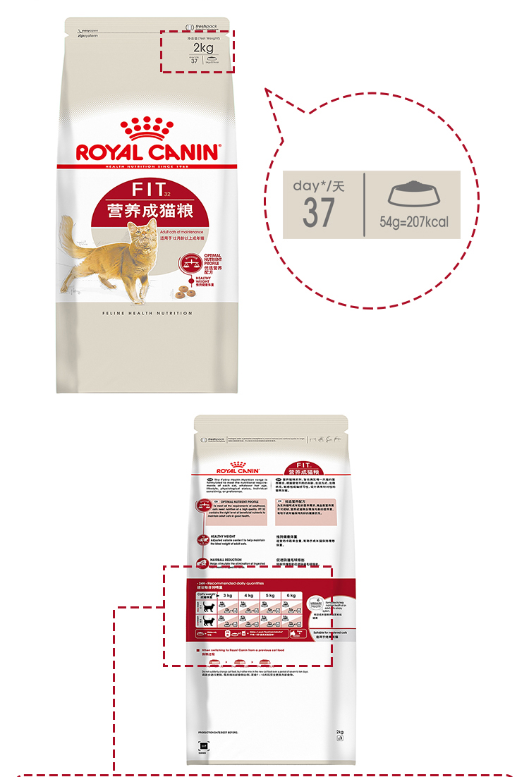 Royal Canin Royal Cat Food Dinh dưỡng thành Thức ăn cho mèo F32 2kg * 2 Người lớn 28 Tỉnh - Cat Staples hạt mèo catsrang