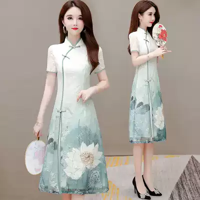 Cheongsam modified dress dress This year popular skirt high end age reduction beautiful fashion 2021 summer new women's