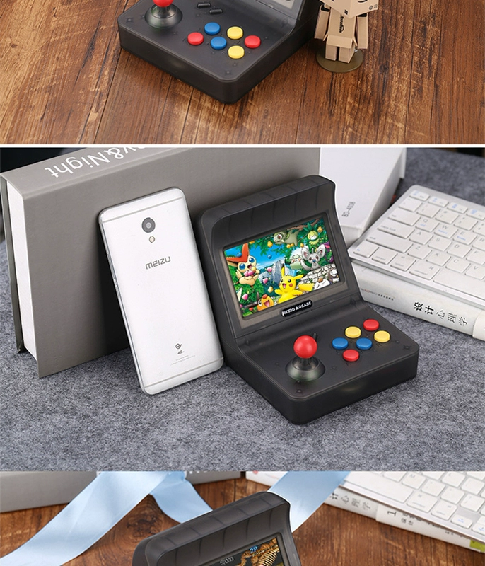 Cool con mini arcade Mini máy chủ tương tự retro hoài cổ cầm tay sạc màn hình lớn đôi rocker giao diện điều khiển trò chơi - Bảng điều khiển trò chơi di động
