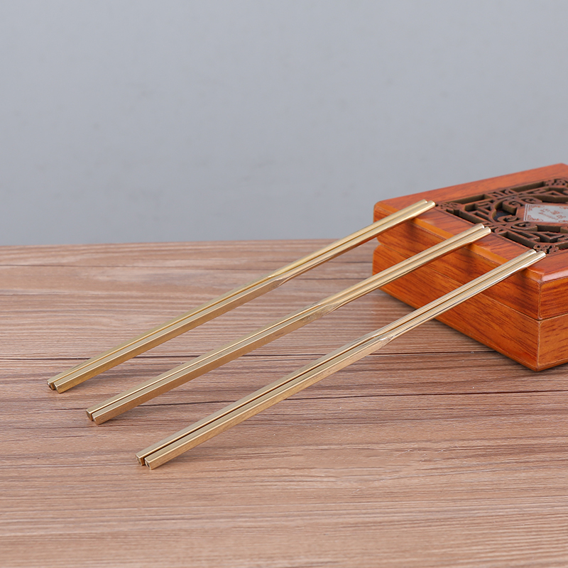 Solid copper chopsticks for Buddha copper bowl 15cm20cm brass handmade copper cup household copper tableware feng shui decoration