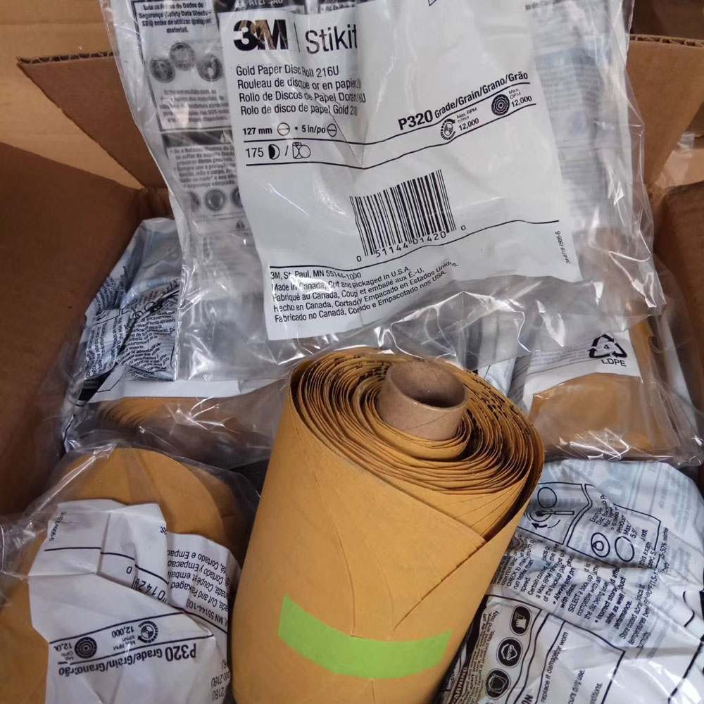 5 inch disc sandpaper 125mm adhesive grinding sheet 3M216u original sand roll car polishing sand sheet