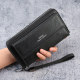 Men's retro fashion large capacity zipper long wallet
