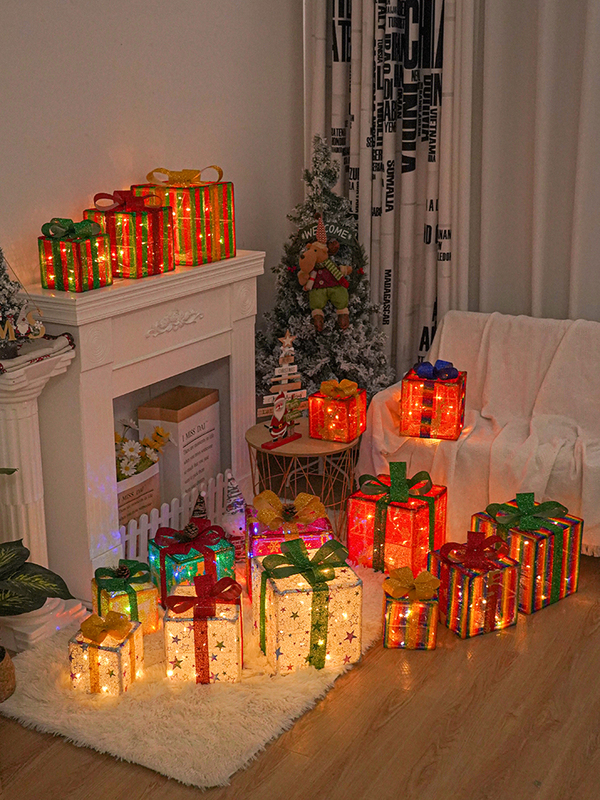 Christmas Lights Led Christmas Gift Box Colorful Lights Three-Piece Set Christmas Products Birthday Party Decoration Props Ornaments Lights Christmas Lights Led Christmas Gift Box Colorful Lights Three-Piece Set Christmas Products Birthday Party Decoration Props Ornaments Lights