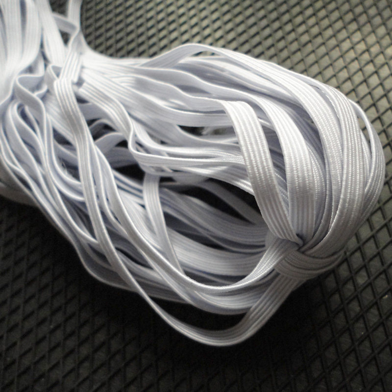 3mm 5mm wide import silk white elastic xi bian high quality rubber band clothing handmade accessories wholesale and retail
