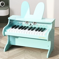 Зеленый кролик в стиле [краска по дереву + бесплатные наклейки для заметок + бесплатная партитура для фортепиано]