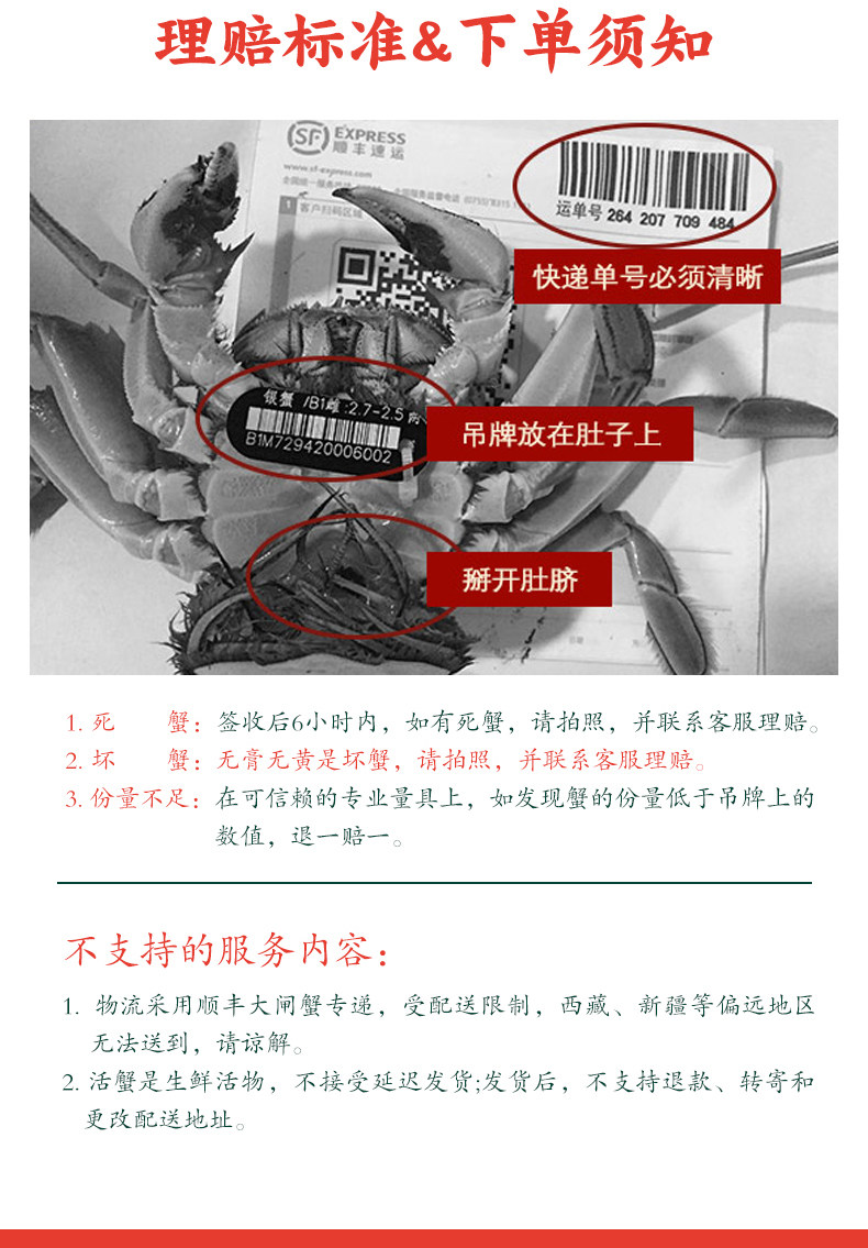 丰收蟹庄 B0级 鲜活大闸蟹公3.5两/母2.5两 8只活河蟹礼盒 图13