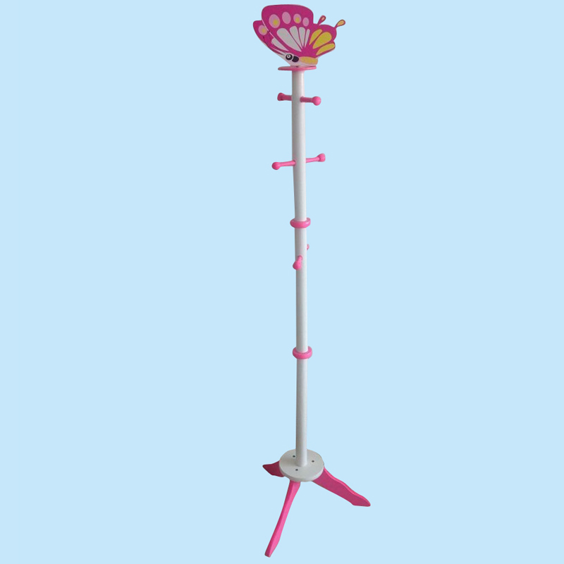 Foreign trade solid wood floor hanging clothes hanger European-style dormitory bedroom living room Xuanguan cartoon clothes rack kindergarten wood hanger