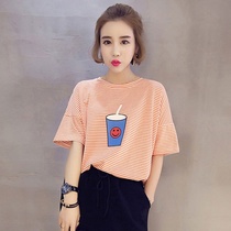 Korean womens summer full 200 minus 15 Dongdaemun fashion house Yang Kaiwen with the same clothes to make up a single high-end t-shirt noisy