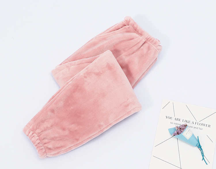 Mới mùa thu và mùa đông flannel đàn ông và phụ nữ ngủ quần dày ấm để giữ cho miệng bó chân kích thước lớn người yêu nhà quần quần short kaki nữ