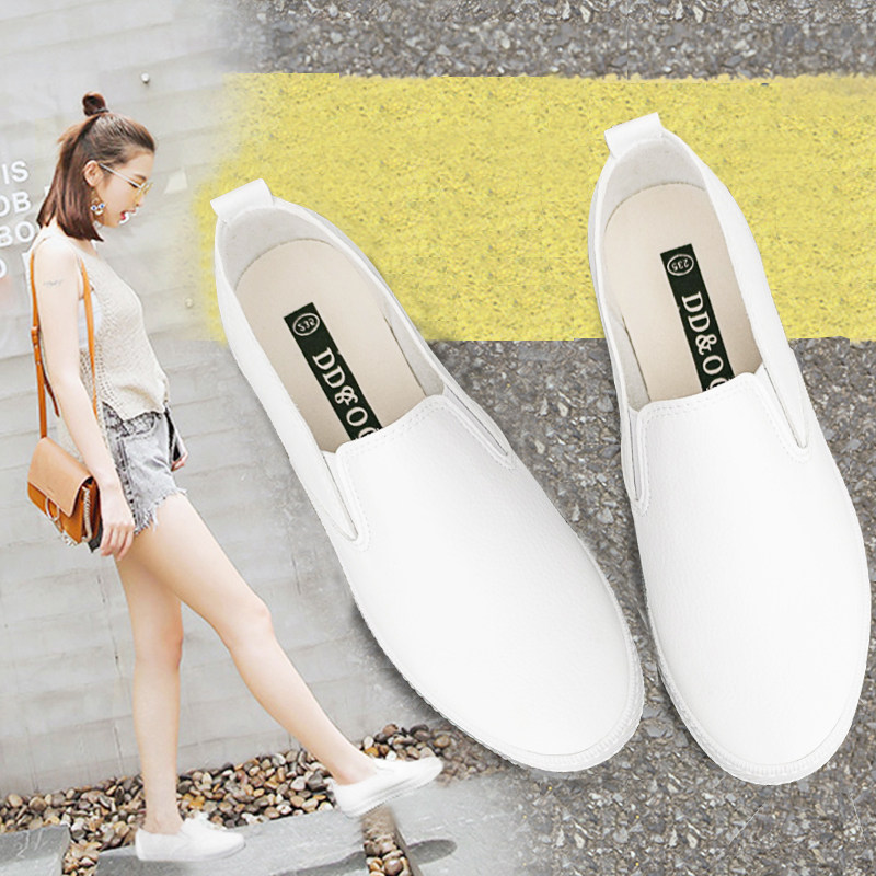 2026 Summer New Popular Versatile White Slip-On Shoes for Women, Lazy Loafers, Casual White Sneakers for Women