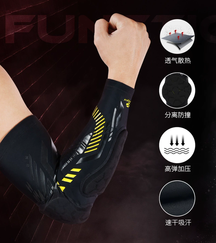 Fanatic cánh tay bảo vệ bóng rổ tổ ong va chạm nam nữ thể thao bóng chuyền khuỷu tay chuyên nghiệp thiết bị thể dục dài - Dụng cụ thể thao