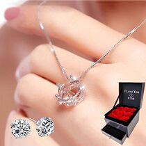 Pure silver necklace queen crown pendant light luxury high-plating platinum klepton chain Valentines Day gift