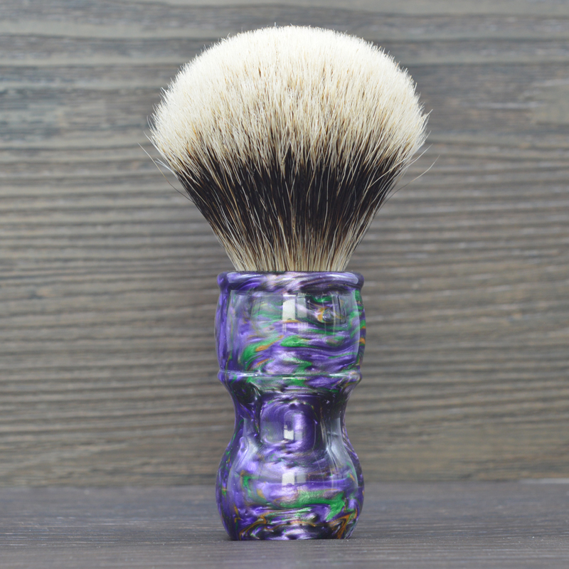 Emperor Poetry Nebula Series Purple Resin Handle Silver Tip Special Road Black Badger Hair Shaving Brush Beard Brush