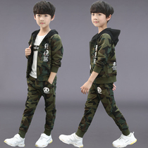 Boys autumn suit 2021 new childrens middle-aged childrens autumn childrens clothing three-piece boy sports Korean version of tide clothes