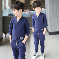 Childrens clothing boys summer cotton linen set 2021 New middle children long sleeve boy spring and autumn two sets tide