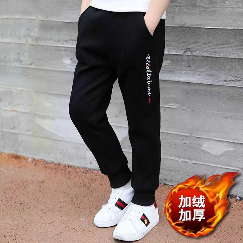 Boys 'pants trousers winter 2021 new large children's velvet thickened boys' casual sports pants winter Korean version
