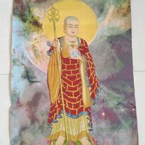 Embroidery thangka gold silk embroidery living room entrance decoration painting religious Buddha statue Ksitigarbha Bodhisattva Ksitigarbha Buddha statue