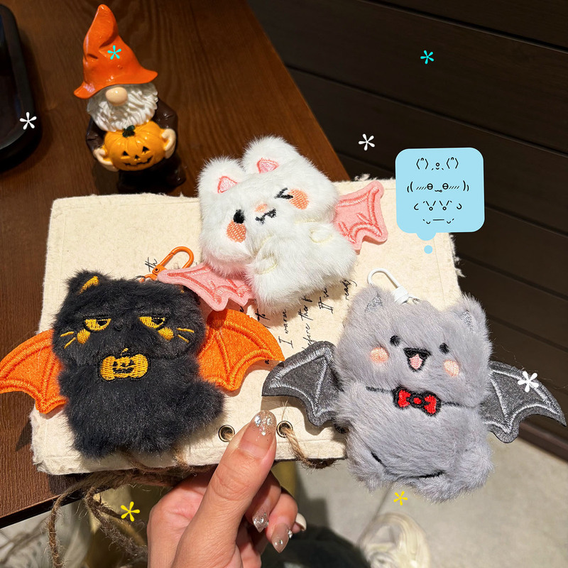 Plush Pendant Couple Cartoon Halloween Keychain Funny Devil Cat Rabbit Doll Student Backpack Decoration Plush Pendant Couple Cartoon Halloween Keychain Funny Devil Cat Rabbit Doll Student Backpack Decoration