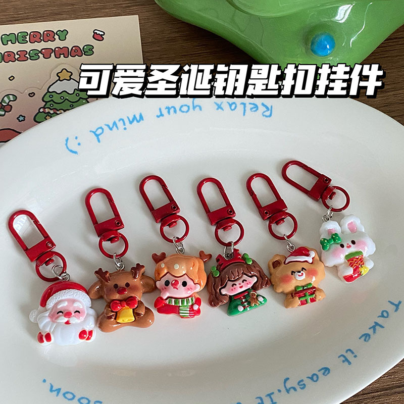 Christmas Little Girl Keychain ins Student Backpack Pendant Santa Claus Gift Backpack Decoration Christmas Ornament