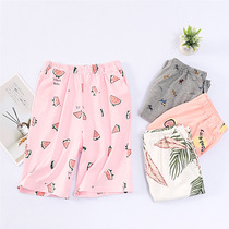 Foreign Trade Summer Lady Home Sleeping Pants 50% Shorts Slim pure cotton loose Big code Home Pants Half Pants Outside