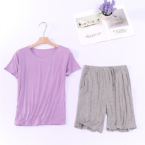 Lady Modale Sleepwear Home Short Sleeve Shorts Outside Wear Casual Loose Big Code Slim half sleeves 50% Pants Outside