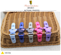 Japanese Mickey handkerchief clip baby saliva towel handkerchief anti-drop clip silicone cartoon shape nipple chain clip