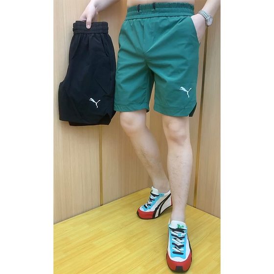 男士短裤夏季新款冰丝速干裤潮流休闲五分裤透气网眼运动裤沙滩裤