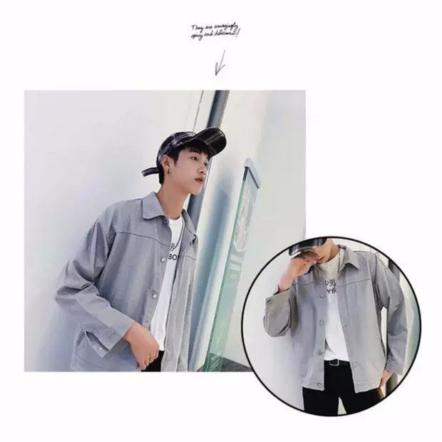Ins siêu áo khoác nam giản dị lỏng lẻo của sinh viên mã phiên bản Hàn Quốc của xu hướng áo khoác đẹp trai mùa xuân và mùa thu sang trọng
