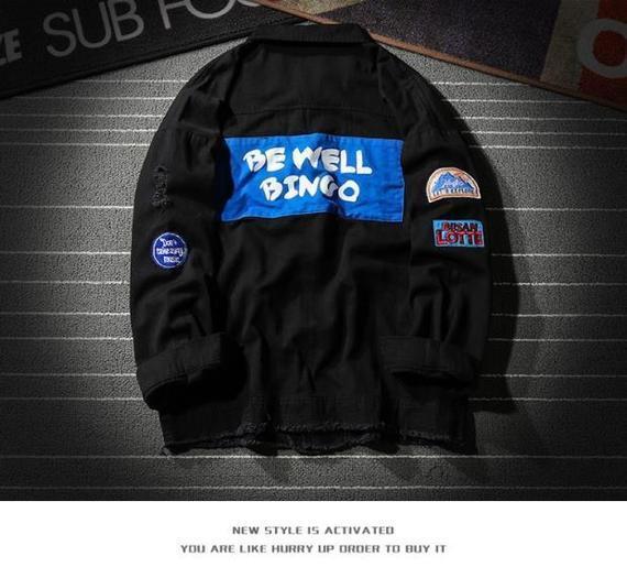 Áo khoác nam mùa thu mới nam cá tính Quần áo mỏng nam phiên bản Hàn Quốc của xu hướng áo khoác denim đẹp trai áo khoác nam cao cấp nhập khẩu
