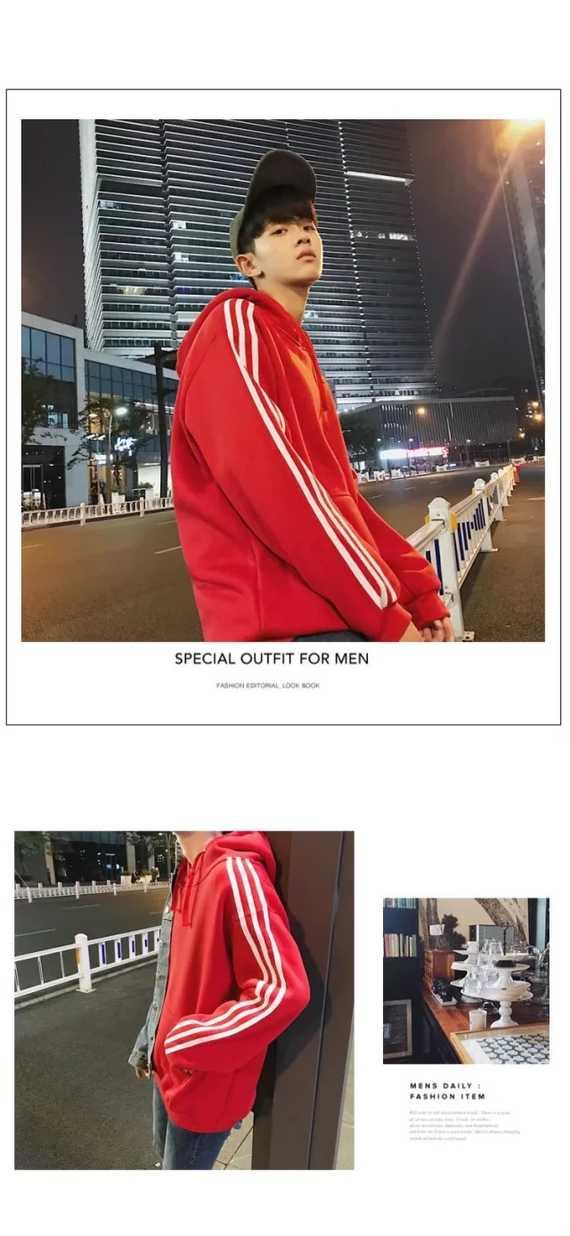 Áo len mùa thu và mùa đông nam dày cộng với nhung phiên bản Hàn Quốc của xu hướng mũ trùm đầu đồng phục bóng chày học sinh áo phông thể thao bf lỏng áo khoác thể thao