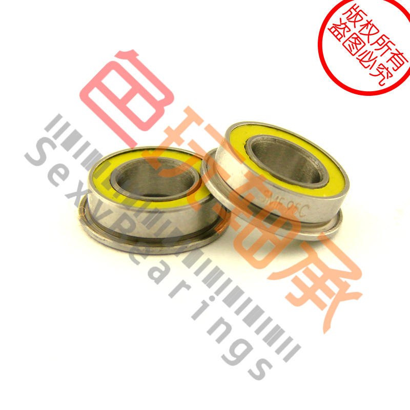Export quality 5X9X3 yellow color seal ring stainless steel ceramic ball flange bearing SMF95C 2YS