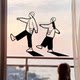 Character silhouette glass door and window decorative stickers