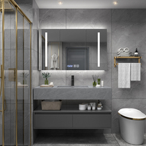 Italian rock board Bathroom cabinet Wall-mounted bathroom integrated washbasin washstand Intelligent mirror cabinet washstand combination