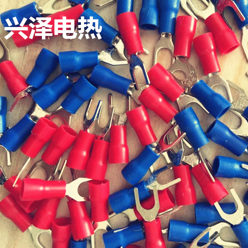 Red and blue wire nose terminal thermocouple U-shaped terminal cold press terminal insulated terminal wire nose