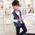 Mùa xuân và mùa thu 2017 trẻ em vest denim nam và nữ vest trẻ em vest nam cotton mát mẻ cho bé áo gile cho trẻ sơ sinh Áo ghi lê