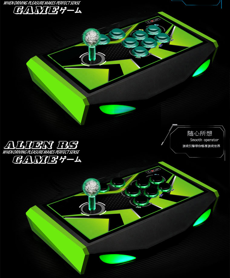 Mới nghiêng chiến đấu arcade phím điều khiển chiếu sáng tinh thể rocker usb máy tính không chậm trễ 80 sau khi trò chơi cảm xúc tay cầm đá fo4