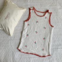 ins spring summer cherry embroidered shell edge gauze baby sleeping bag boneless pajamas anti kicking leg sleeping bag