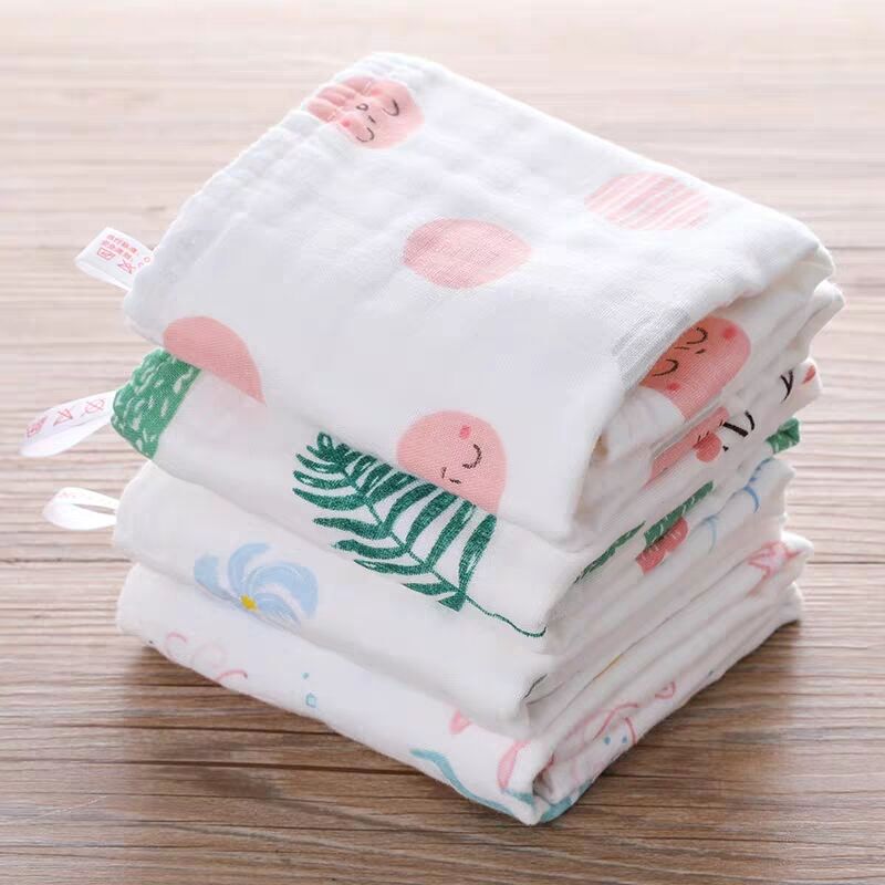 Pure Cotton Gauze Towel Baby Face Towel Baby Bath Towel Six-Layer High-Density Ultra-Soft Newborn Children's Square Towel Handkerchief