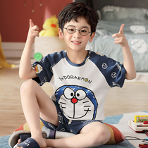 Childrens Pajamas Boys Cotton Short-sleeved Summer Boys Big Boys Cartoon Kids Homewear Thin Hedging Set