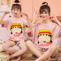 Mother and Daughter Pajamas Summer Cotton Short-sleeved Girls Princess Girls Cute Summer Thin Section Big Childrens Homewear Set