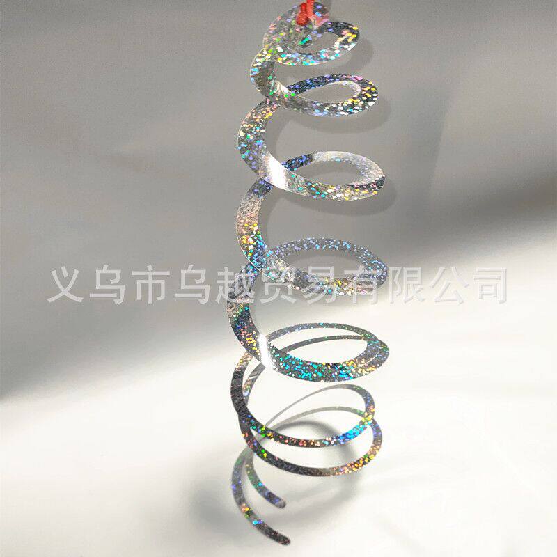 Bird-driven artifacts with bird spiral silver reflective spiral proof bird frightening laser color with owl