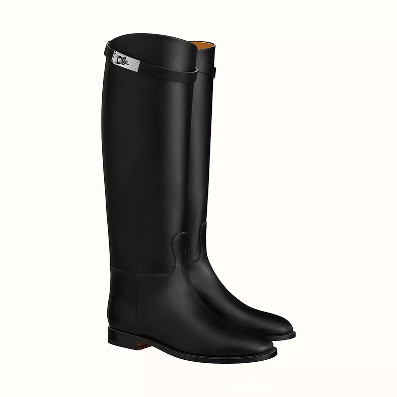 In-Stock Black Long Boots, Flat Genuine Leather Knee-High Boots, Slip-On Boots, Riding Boots with Belt Buckle, Equestrian Slimming Wide-Leg Boots In-Stock Black Long Boots, Flat Genuine Leather Knee-High Boots, Slip-On Boots, Riding Boots with Belt Buckle, Equestrian Slimming Wide-Leg Boots