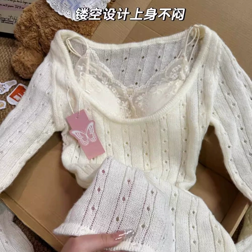 Трикотажный дизайнерский свитер, летний тонкий приталенный лонгслив, квадратный вырез, тренд сезона